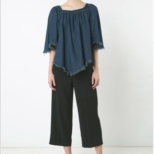 NSF Denim Fringe Shirt